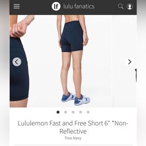 lululemon athletica Women's Fast and Free Short 6" - Navy